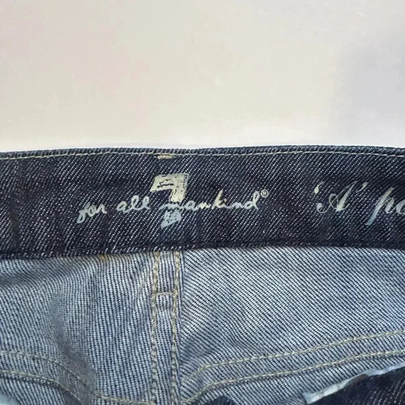 7 for all mankind A Pocket jeans with rhinestones on back pockets size 29 - Picture 8 of 12